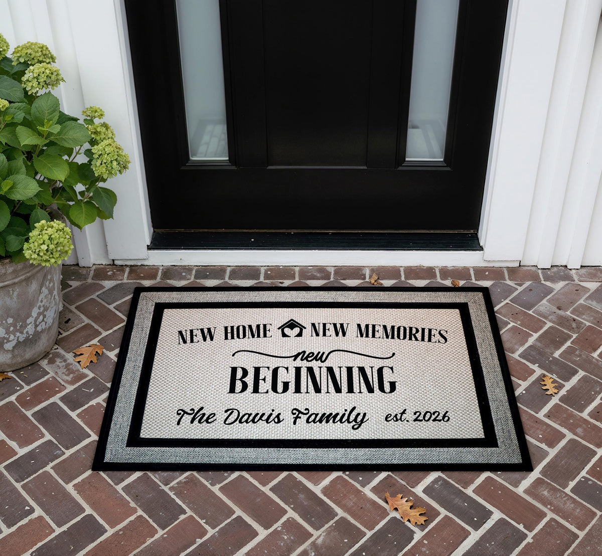 Personalized Family Name Doormat, New Home Welcome Mat, Custom Est. Year Entrance Rug