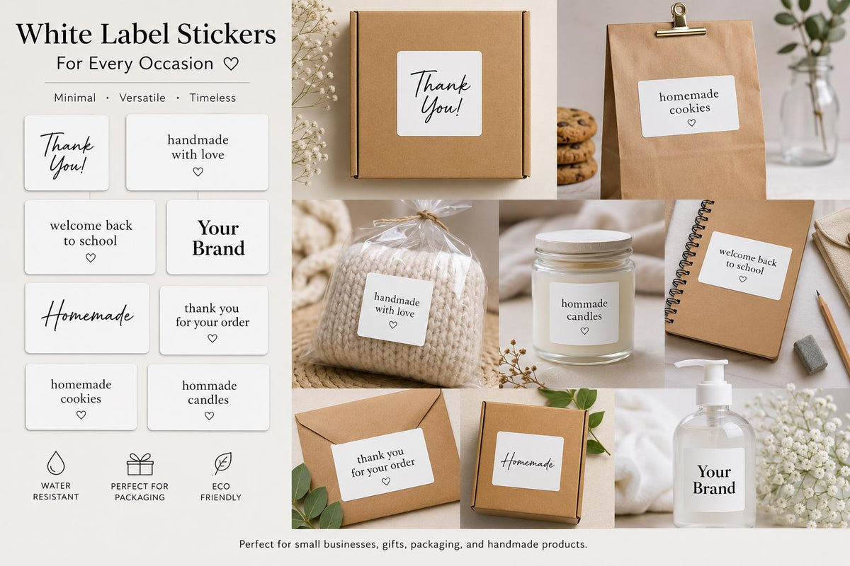 Custom UV DTF Product Labels, Personalized Packaging Stickers, Small Business Thank You Labels