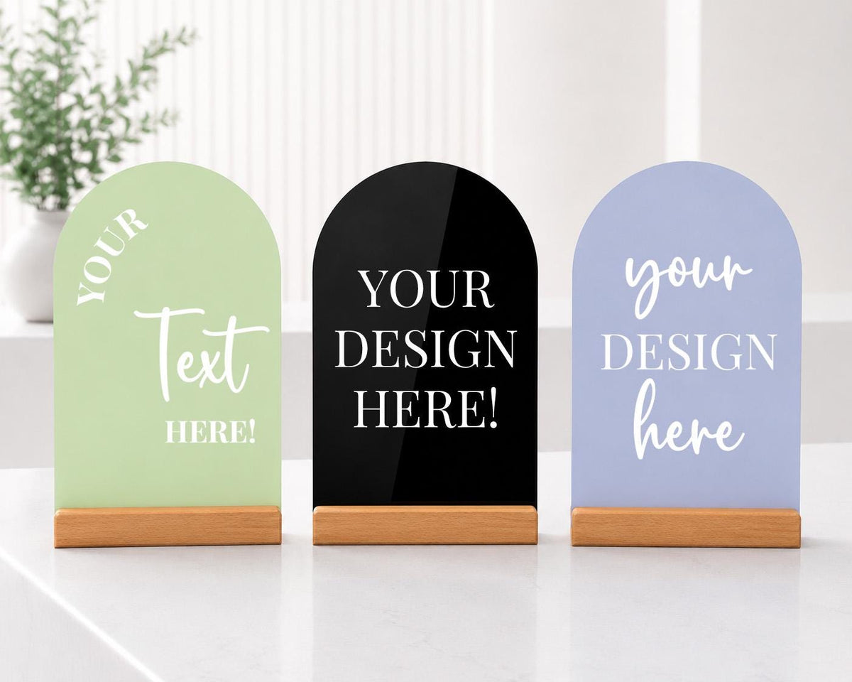 Custom Acrylic Wedding Table Sign, Personalized Check-in Signage, Send Design