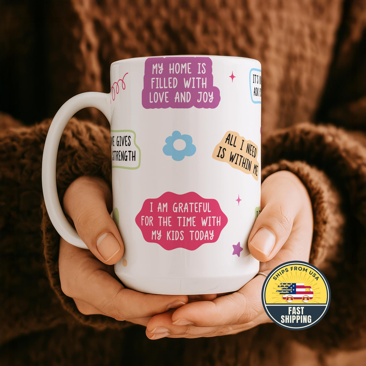 Mom’s Self Love Cup, Positive Affirmations Coffee Mug, Mother’s Day Gift