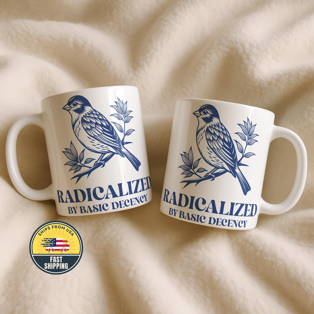 Radicalized by Basic Decency Coffee Mug, Democratic Mug, Funny Political Mug