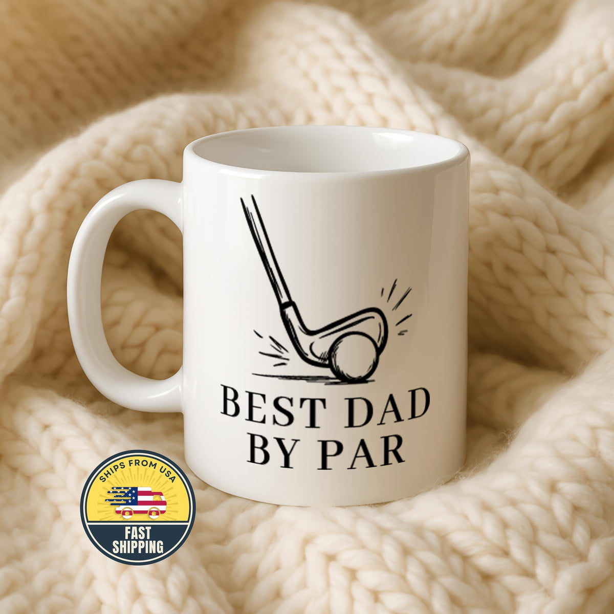 Best Dad By Par Golf Mug, Funny Golf Dad Coffee Cup, Golfer Father Gift, Father's Day Mug