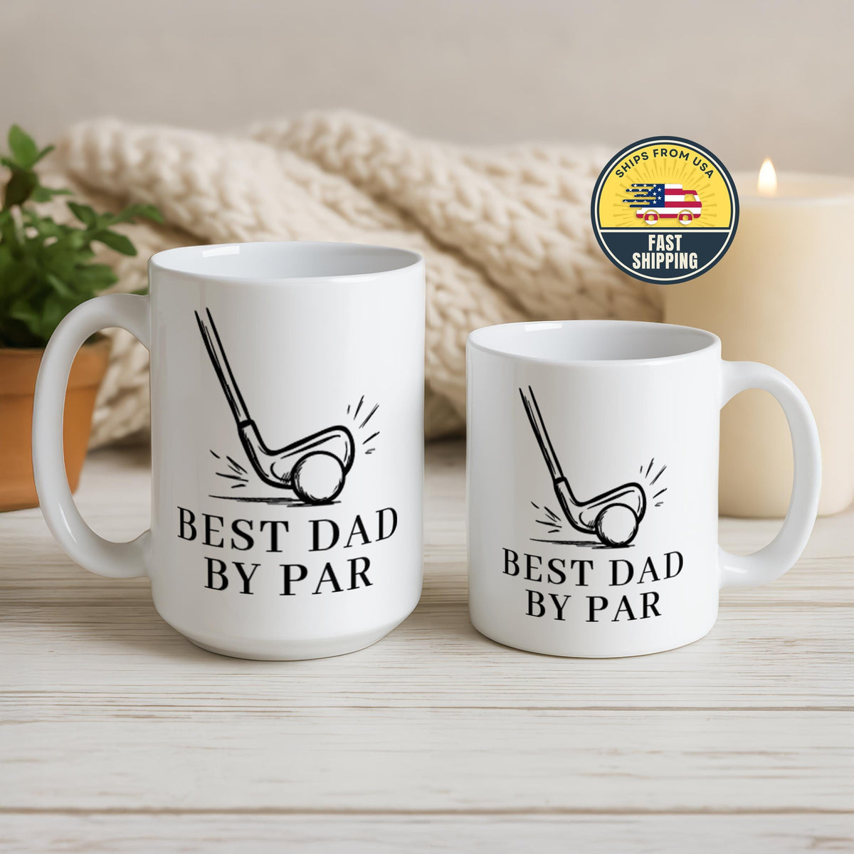 Best Dad By Par Golf Mug, Funny Golf Dad Coffee Cup, Golfer Father Gift, Father's Day Mug