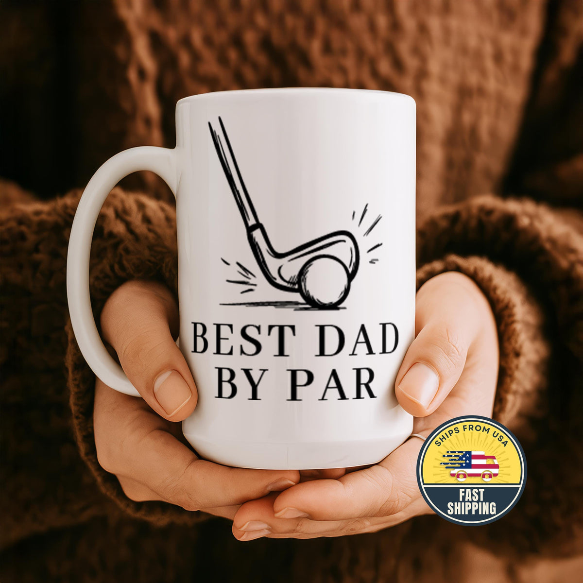 Best Dad By Par Golf Mug, Funny Golf Dad Coffee Cup, Golfer Father Gift, Father's Day Mug