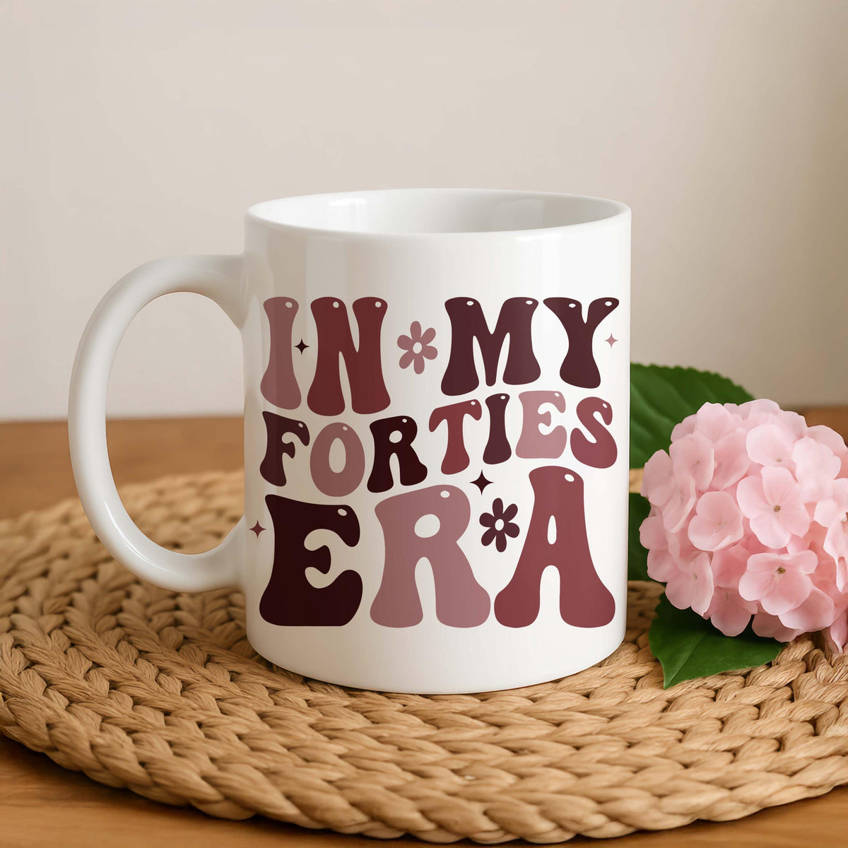 In My Forties Era Mug, 40th Birthday Gift, Cute Coffee Cup Gifts for Women