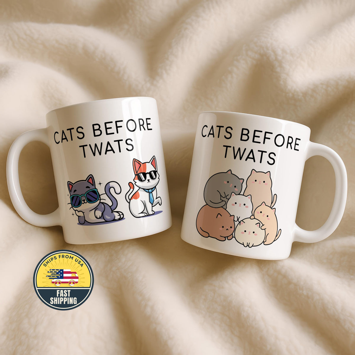 Cats Before Twats Mug, Sarcastic Pet Lover Mug, Funny Animal Tea Mug, Cat Owner Gift