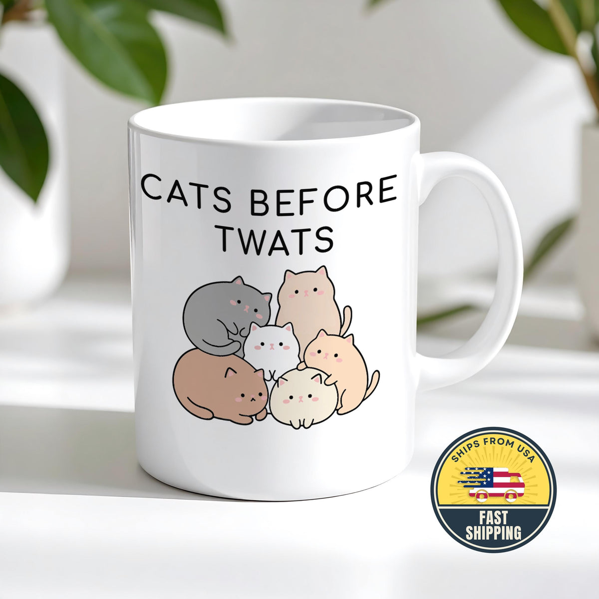 Cats Before Twats Mug, Sarcastic Pet Lover Mug, Funny Animal Tea Mug, Cat Owner Gift