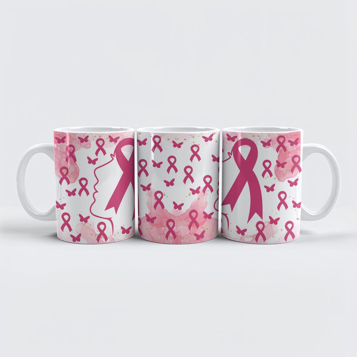 Breast Cancer Awareness Mug, Cute Pink Ribbon Survivor Gift Ceramic Cup