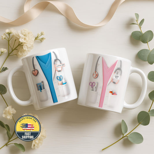 Custom Name Doctor Mug, Personalized Dr Coffee Cup, Custom Gifts for Doctors