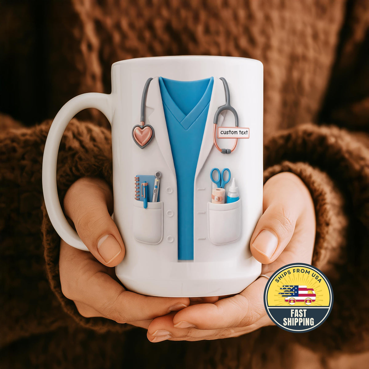 Custom Name Doctor Mug, Personalized Dr Coffee Cup, Custom Gifts for Doctors