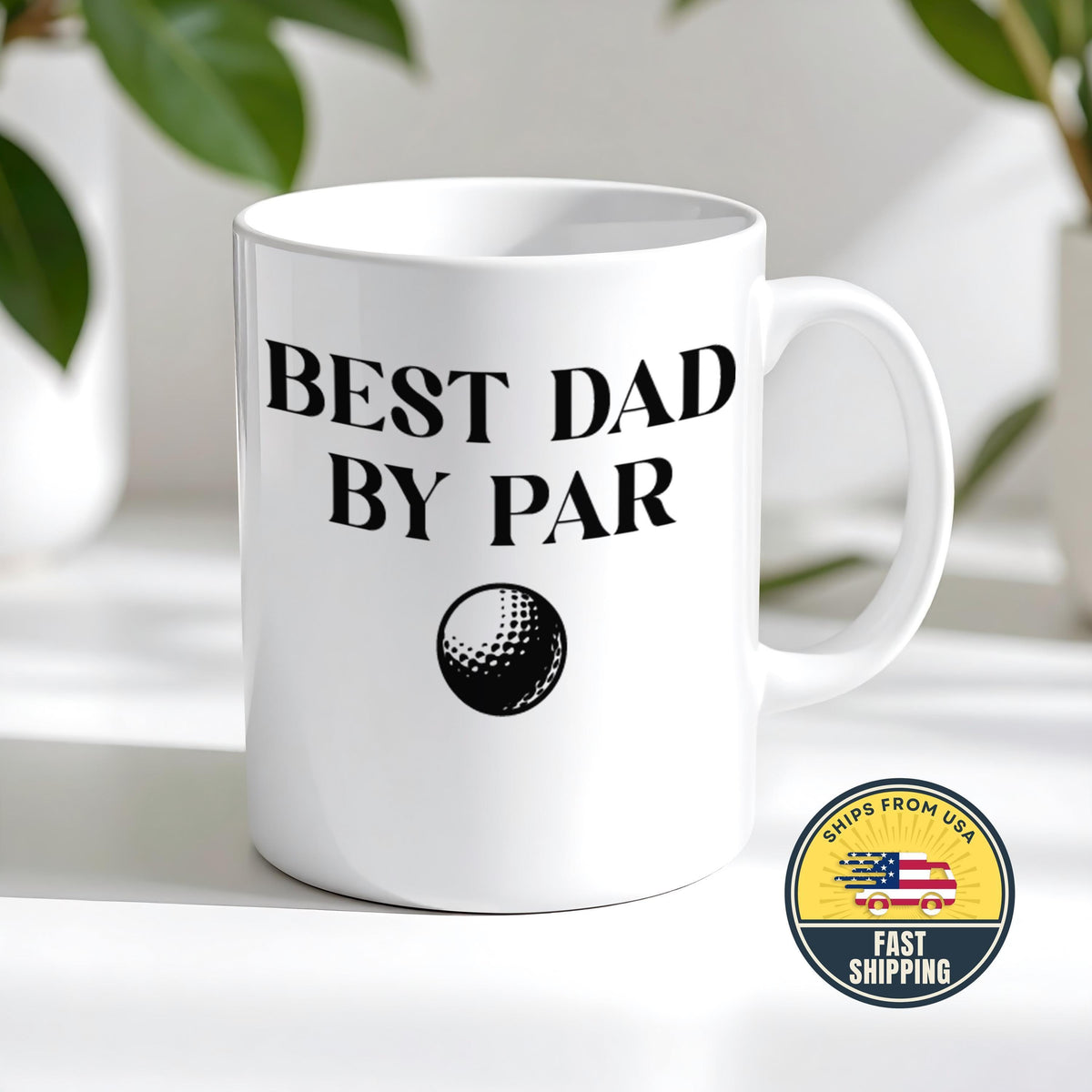Best Dad By Par Golf Coffee Cup, Father's Day Mug for Dad, Golfing Gift Idea