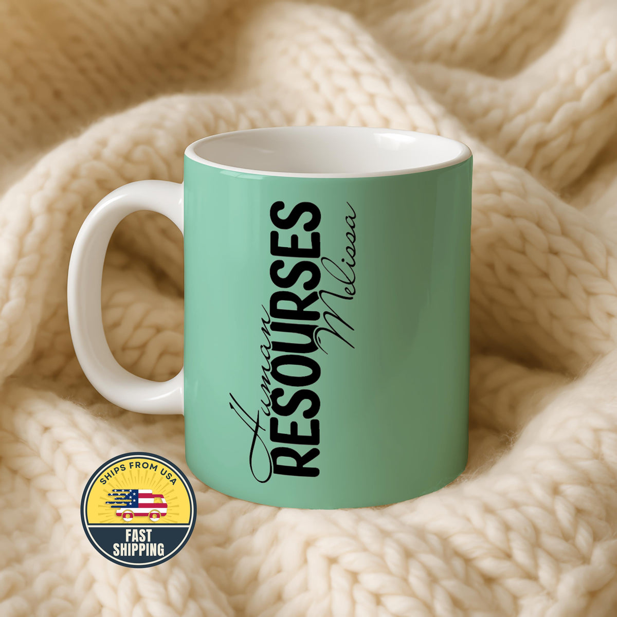 Personalized Human Resources Mug, Custom HR Coffee Mug, Colorful HR Appreciation Mug