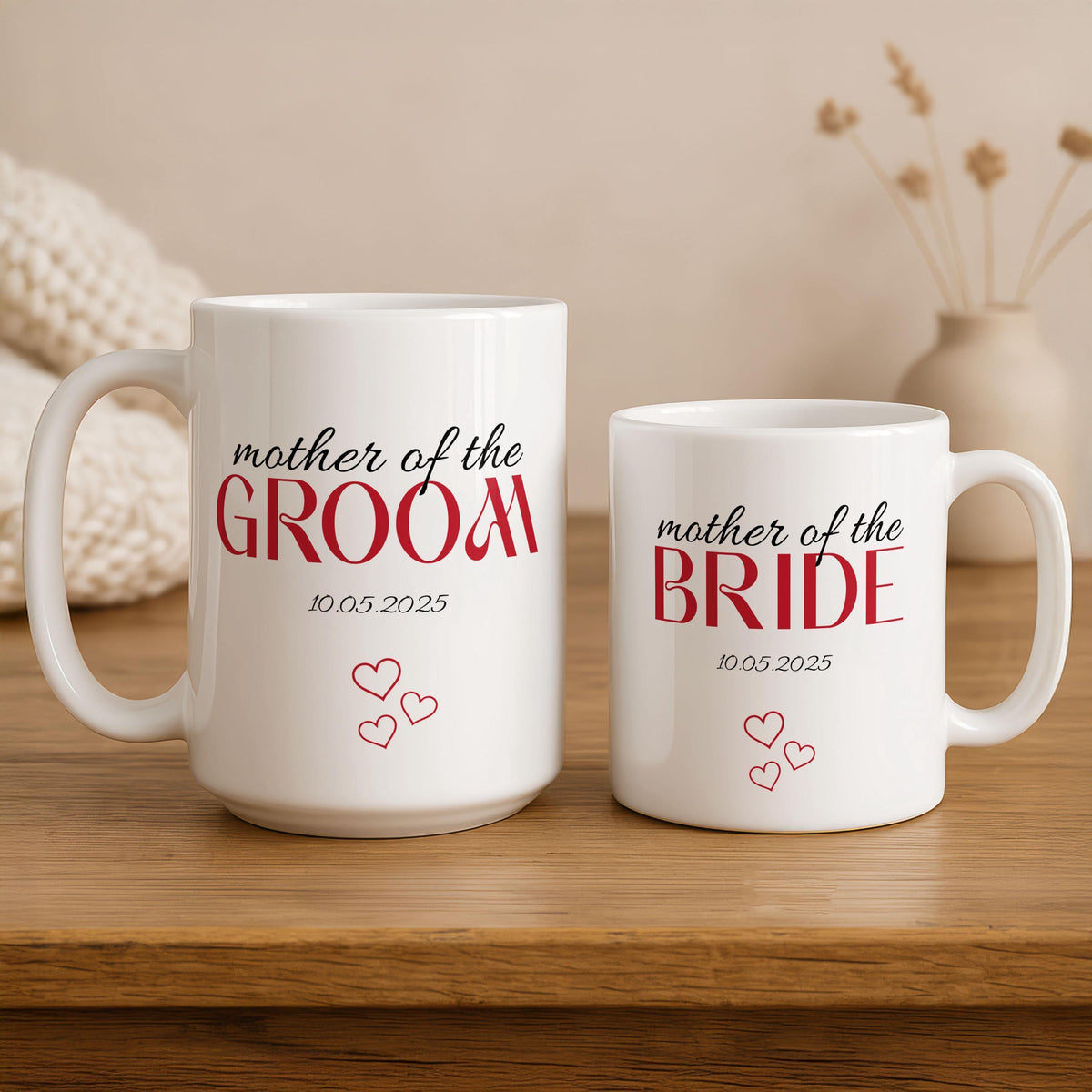 Personalised Mother Of The Bride & Groom Mug, Custom MOB MOG Wedding Gift