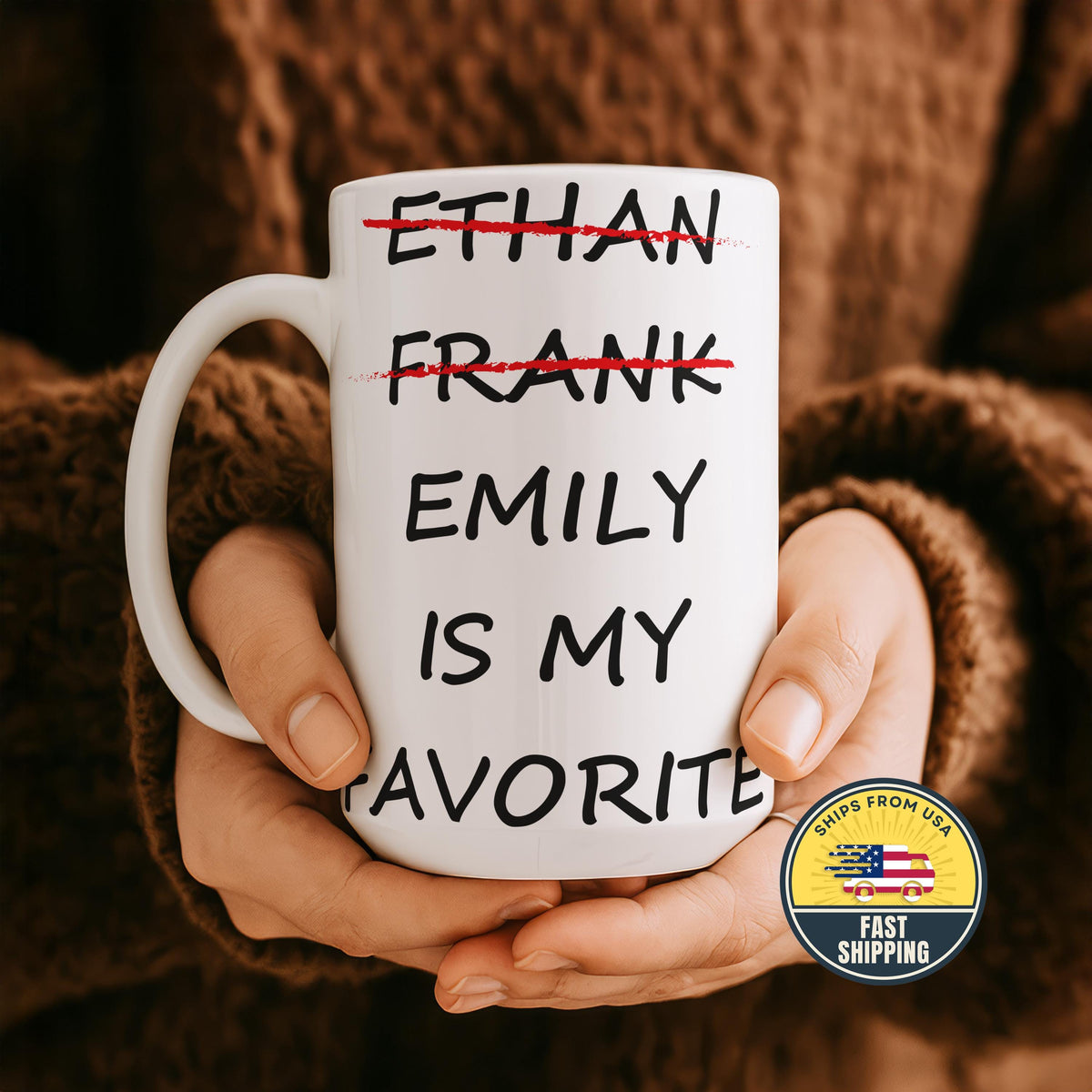 Custom Funny Favorite Child Mug, Favorite Son Mug, Favorite Daughter Mug, Personalized Dad Mug