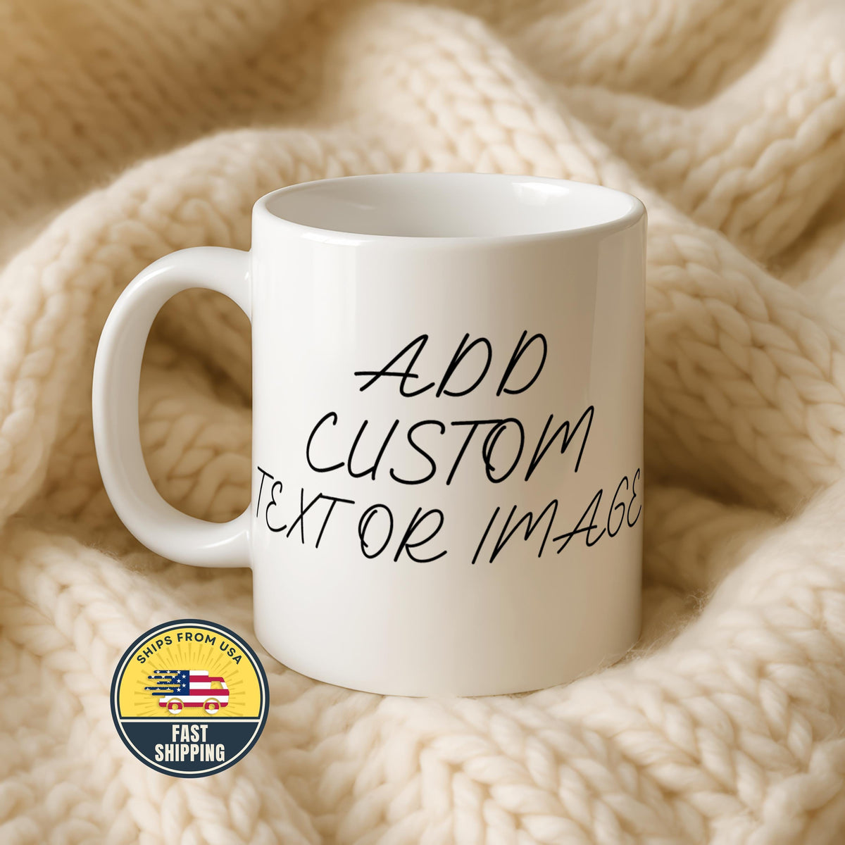 Custom Text Mug, Personalized Coffee Mug, Add Your Own Quote Mug, Custom Name Cup