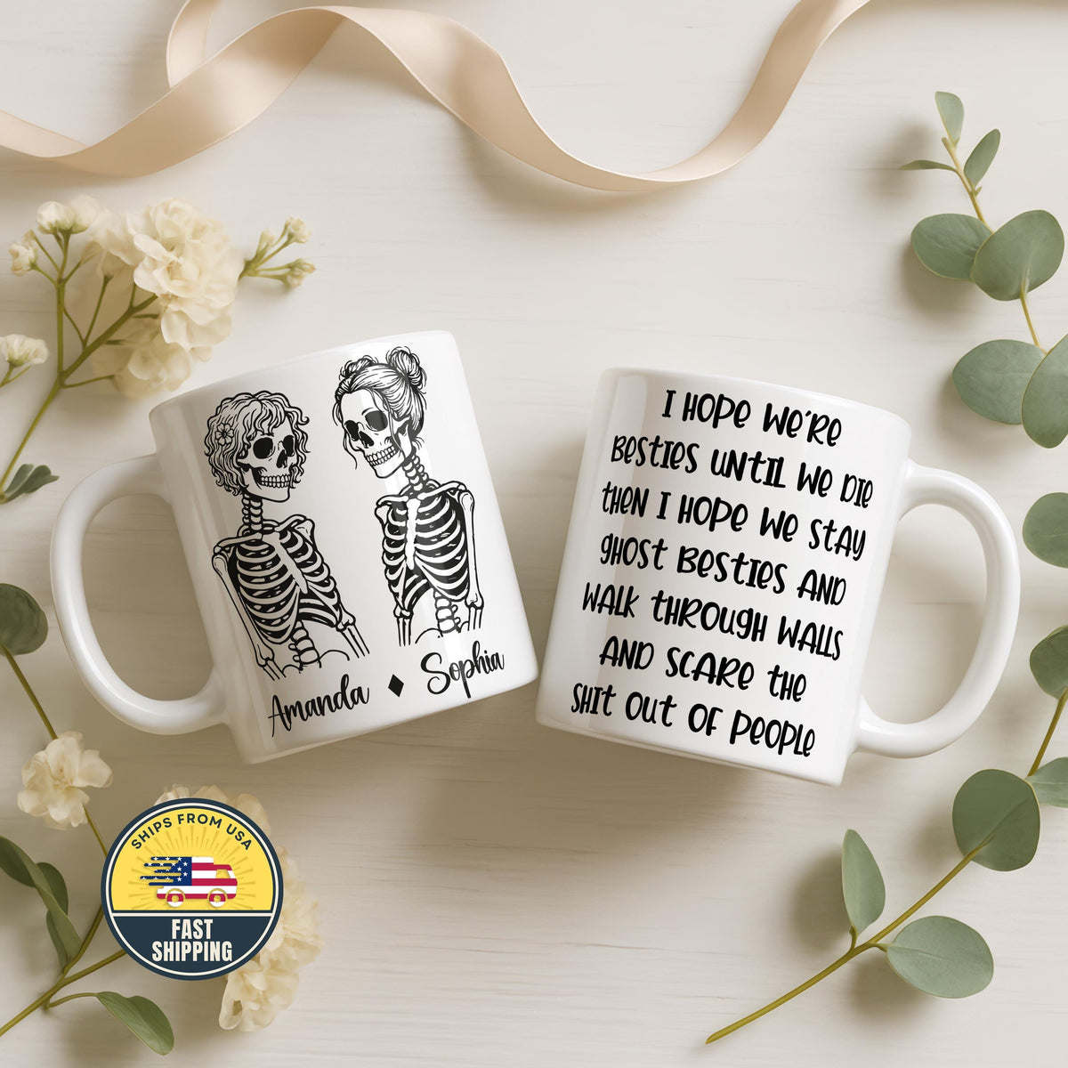 Custom I Hope We're Best Friends Until We Die Bestie Coffee Mug