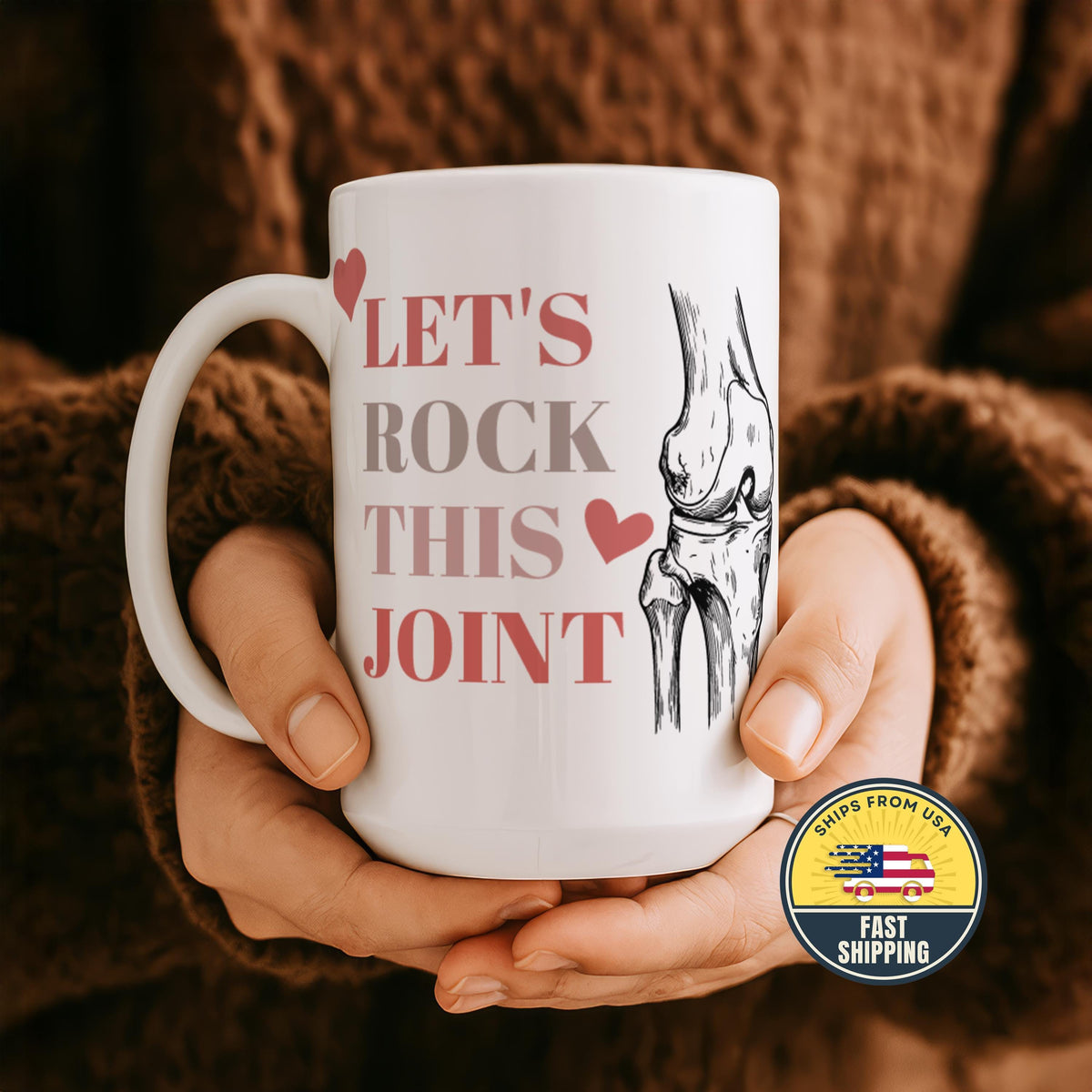 Physical Therapist Gift Mug, Let's Rock This Joint Mug, Personalized Name PT Mug