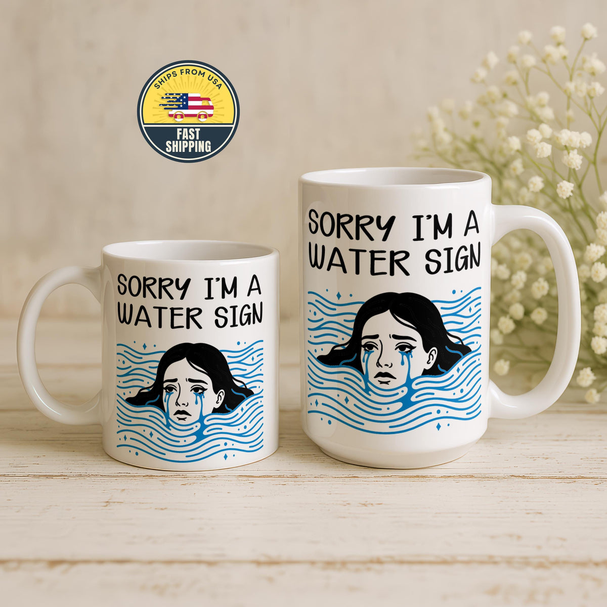 Sorry I'm a Water Sigh Mug, Zodiac Astrology Mug Gift, Water Sign Coffee Cup