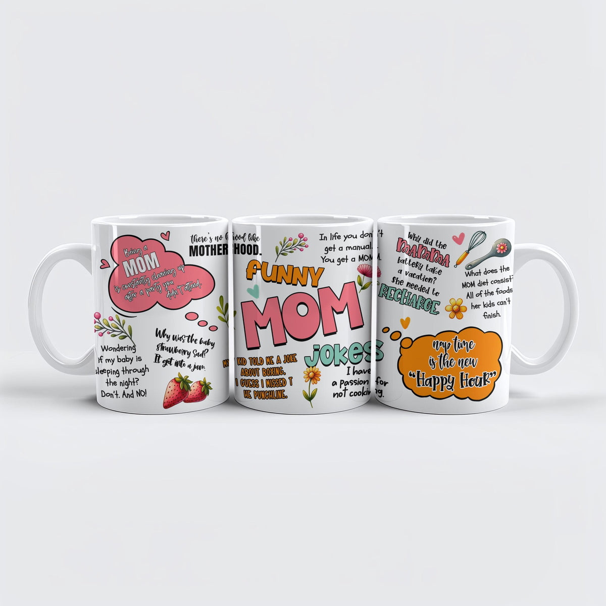 Funny Mom Jokes Coffee Mug, Motherhood Humor Pottery Cup