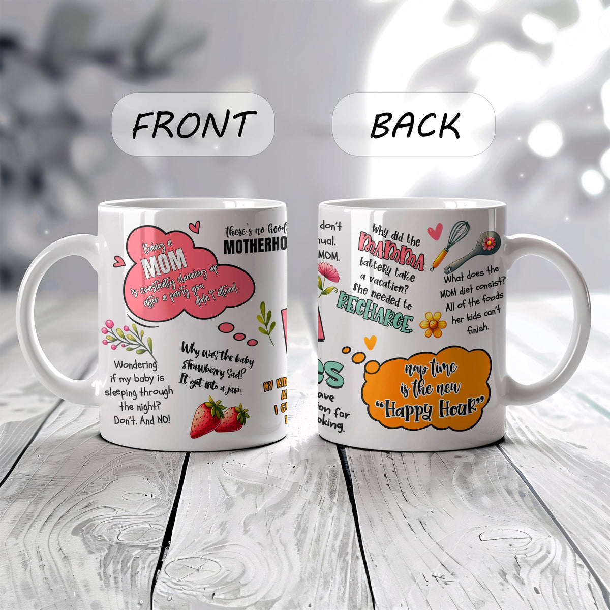 Funny Mom Jokes Coffee Mug, Motherhood Humor Pottery Cup