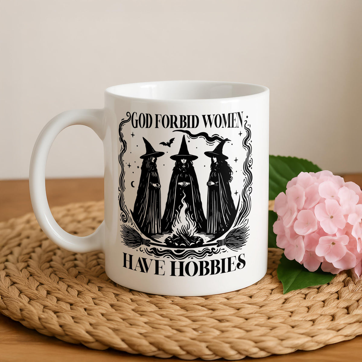 God Forbid Women Have Hobbies Coffee Mug, Witchy Halloween Gift For Women