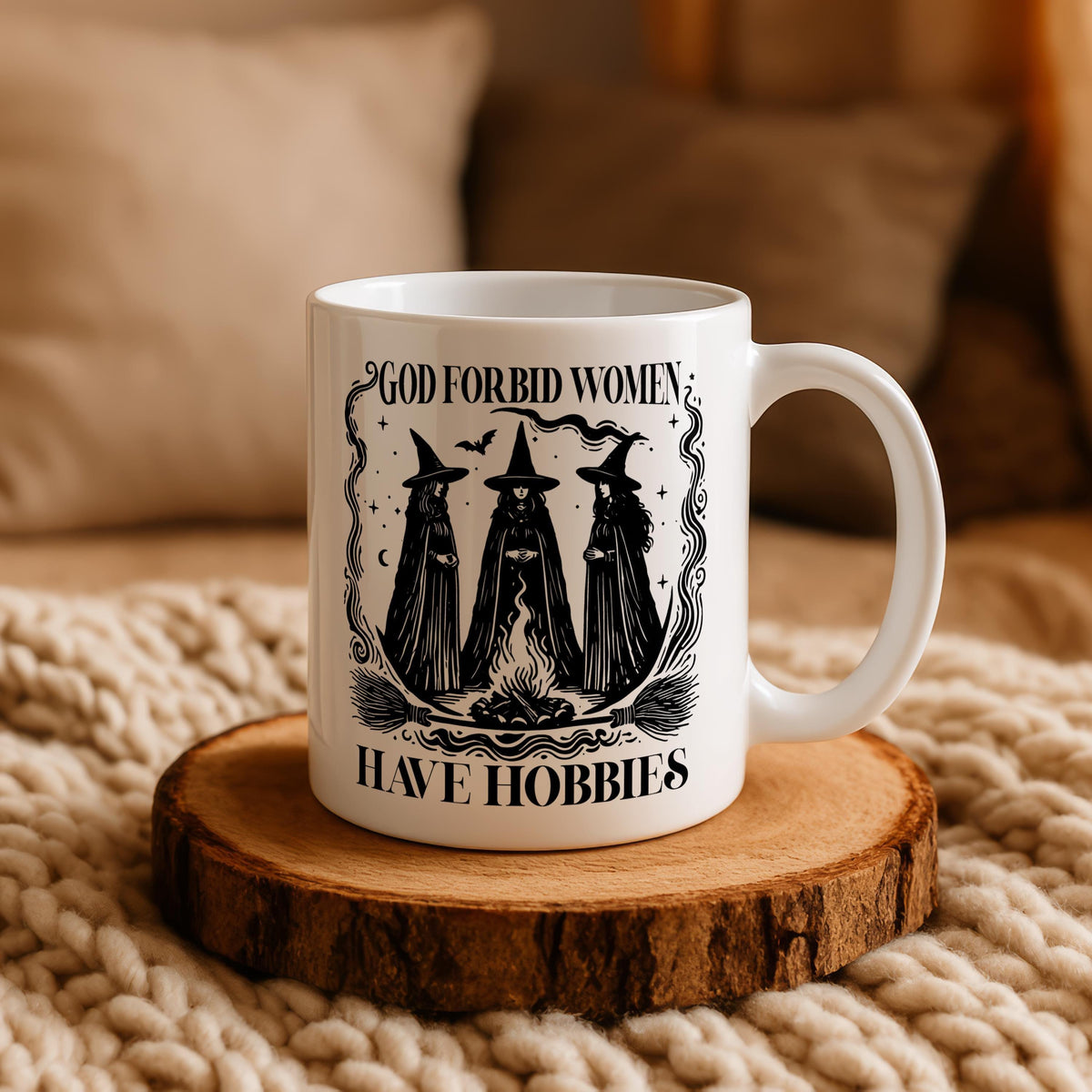 God Forbid Women Have Hobbies Coffee Mug, Witchy Halloween Gift For Women