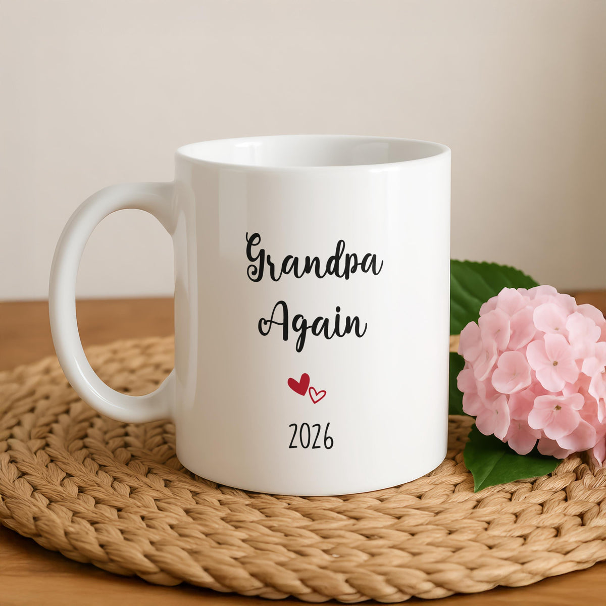 Personalized Grandma and Grandpa Again Mugs, New Grandma Grandpa Gift