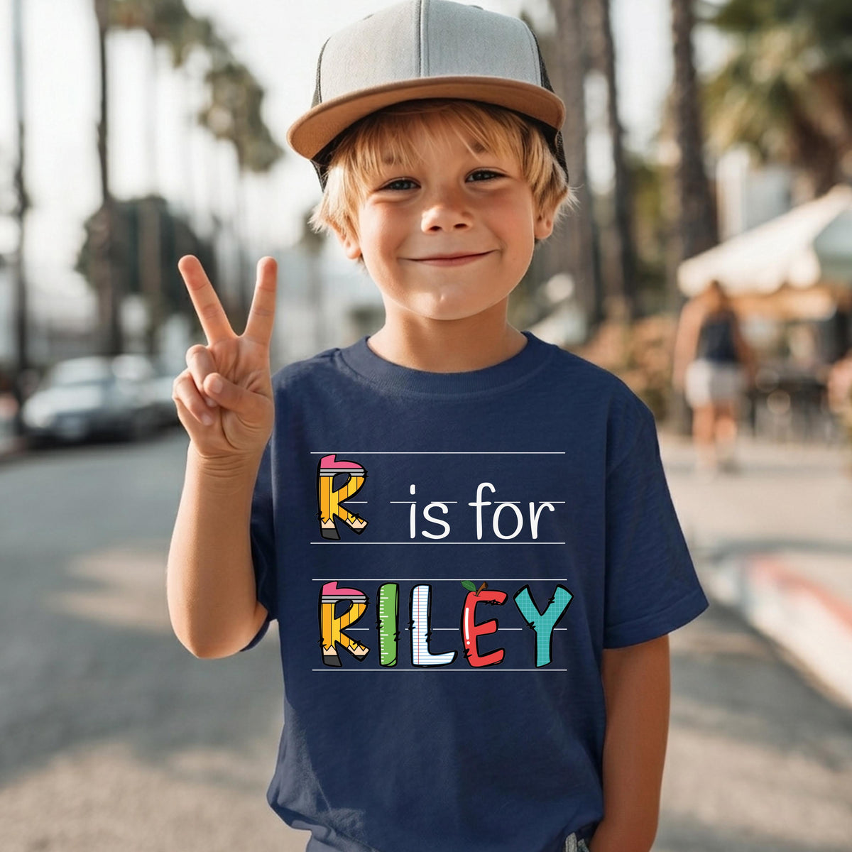 Custom Name School Shirt, Alphabet First Day of School Tee, Back to School Kids Gift