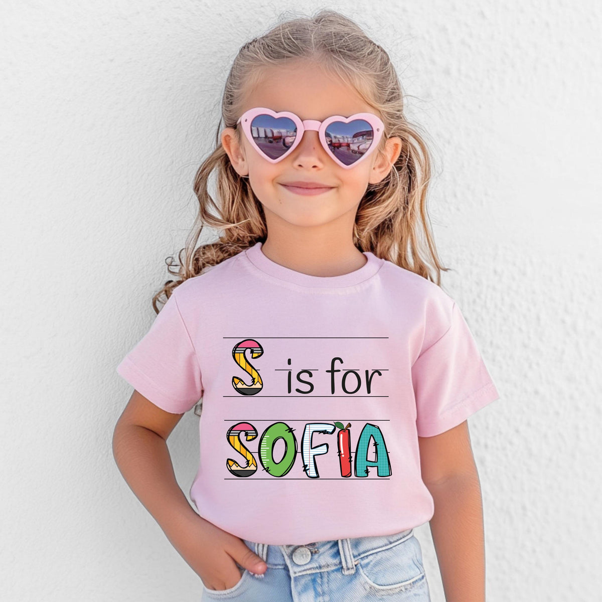 Custom Name School Shirt, Alphabet First Day of School Tee, Back to School Kids Gift