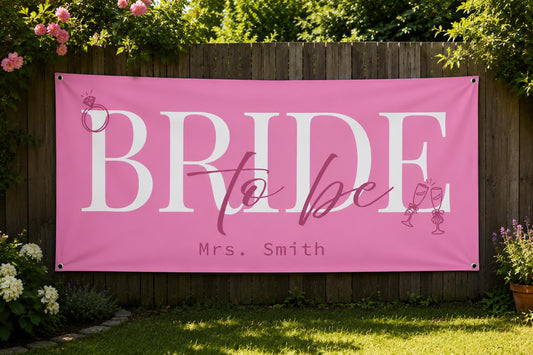 Personalized Bride To Be Banner, Bachelorette Party Decor, Bridal Shower Backdrop