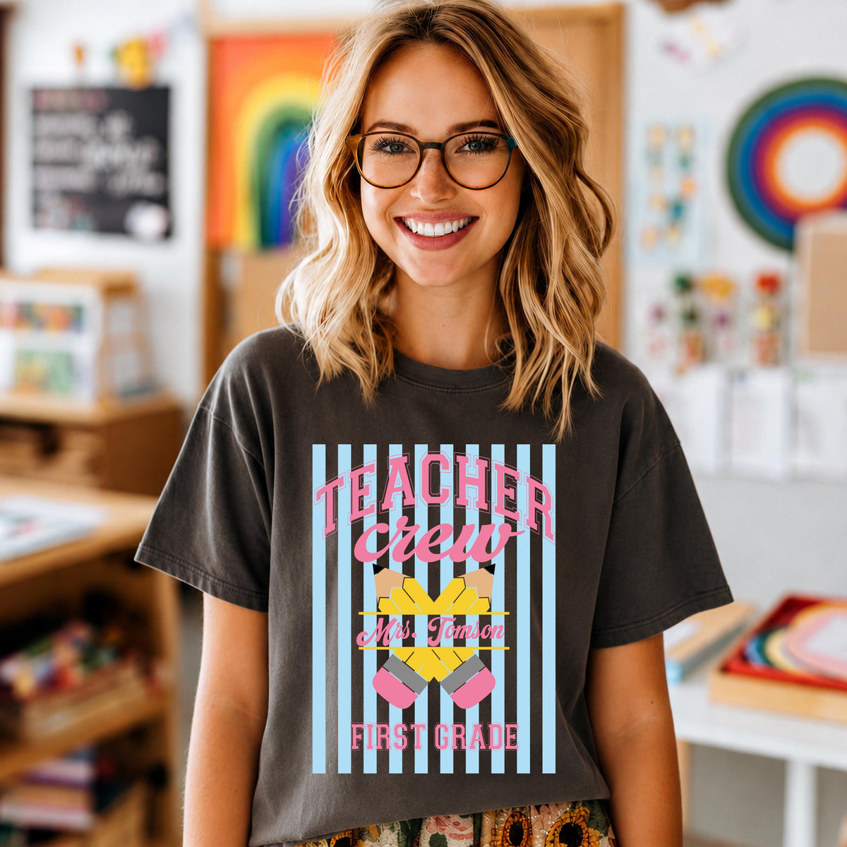 Comfort Colors® Personalized Teacher Shirt, Grade Level Teacher Tee, Teacher Crew Gifts