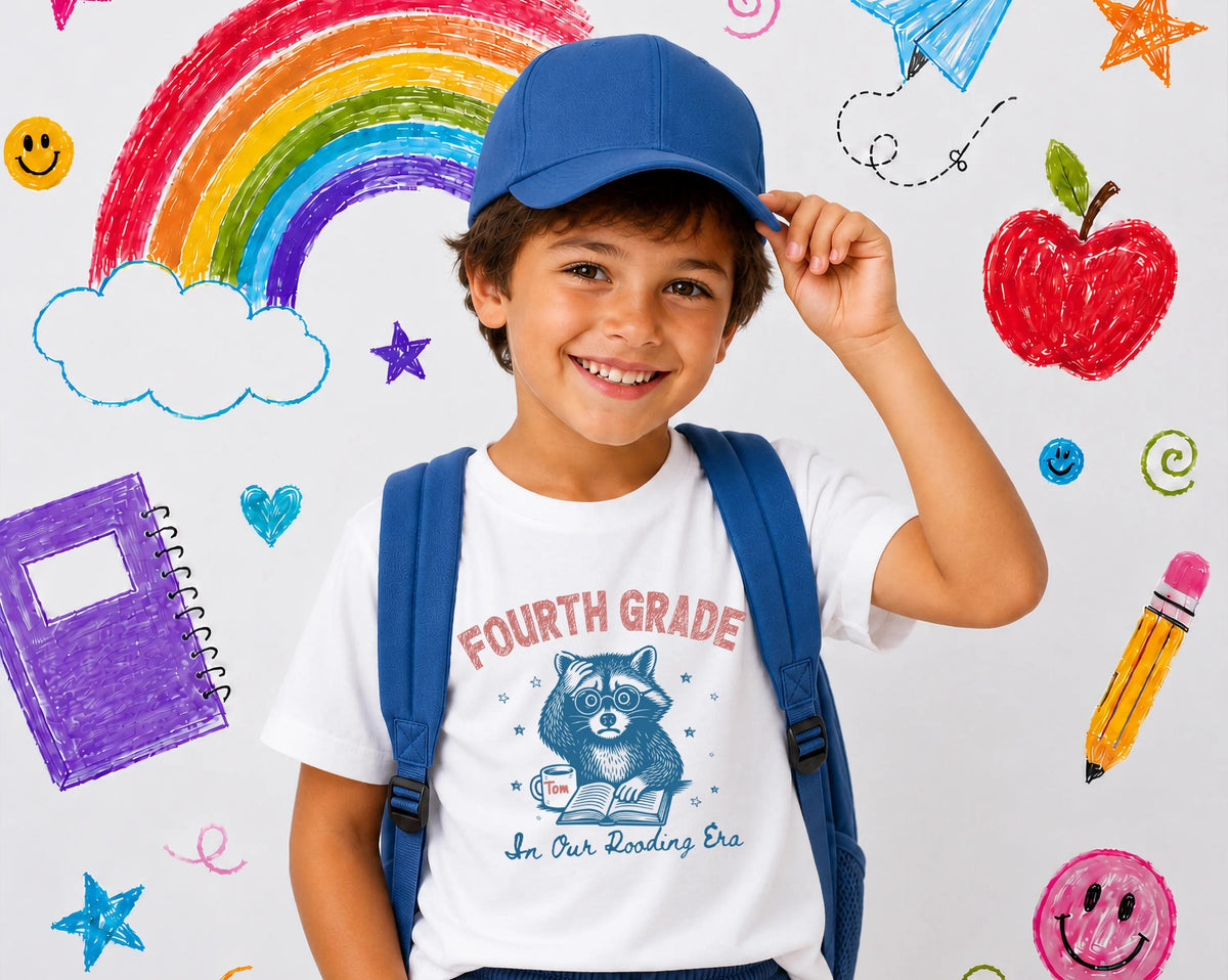 Grade Level School Shirt, Custom Raccoon First Day of School Tee, Funny School Kids Gift