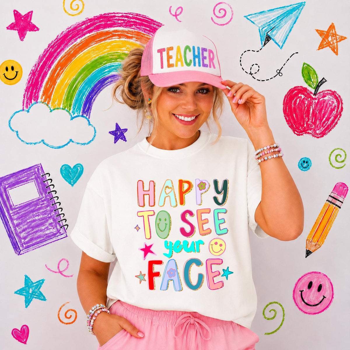 Happy to See Your Face T-Shirt, Back to School Tees, Teacher Appreciation Gift