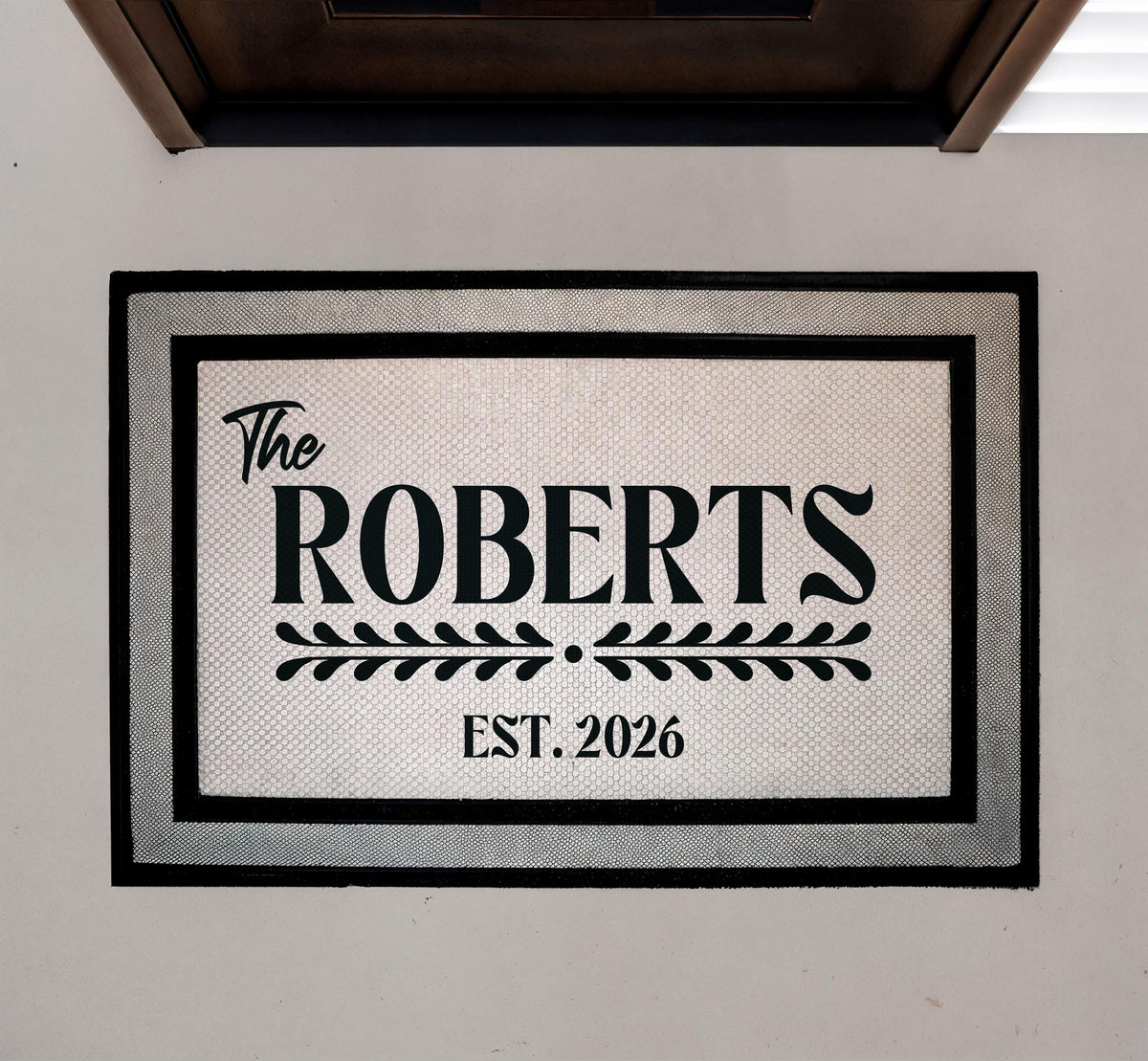 Personalized Family Monogram Doormat, Farmhouse Welcome Mat, Housewarming Gift