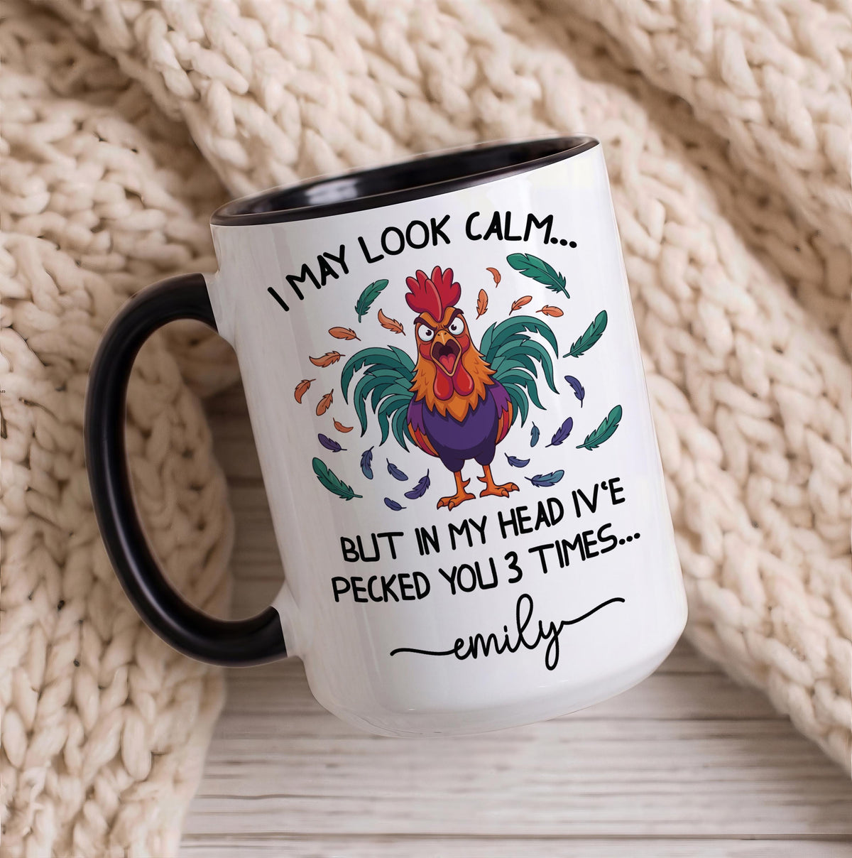 Personalized Funny Angry Rooster Ceramic Mug