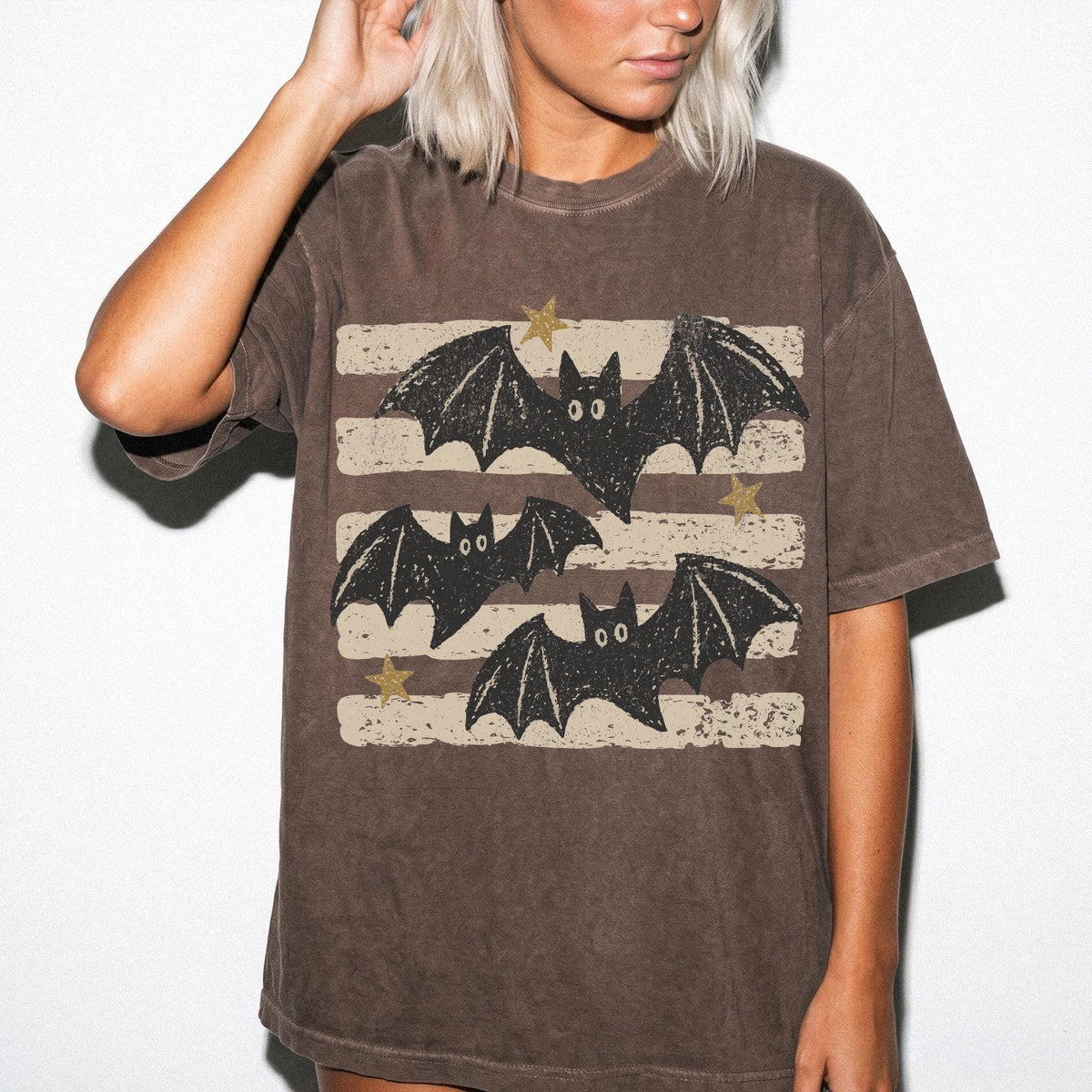 Halloween Bat Comfort Colors® Shirt, Vintage Bat T-Shirt, Spooky Season Tee, Retro Halloween Shirt, Fall Tee