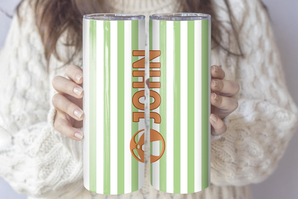 Custom Name & Icon Beach Trip Tumbler, Personalized Summer Vacation Insulated Cup