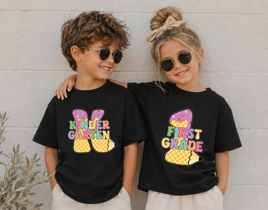 Pencil Grade Level Back to School Shirt, First Grade Kindergarten Pre - K Tees