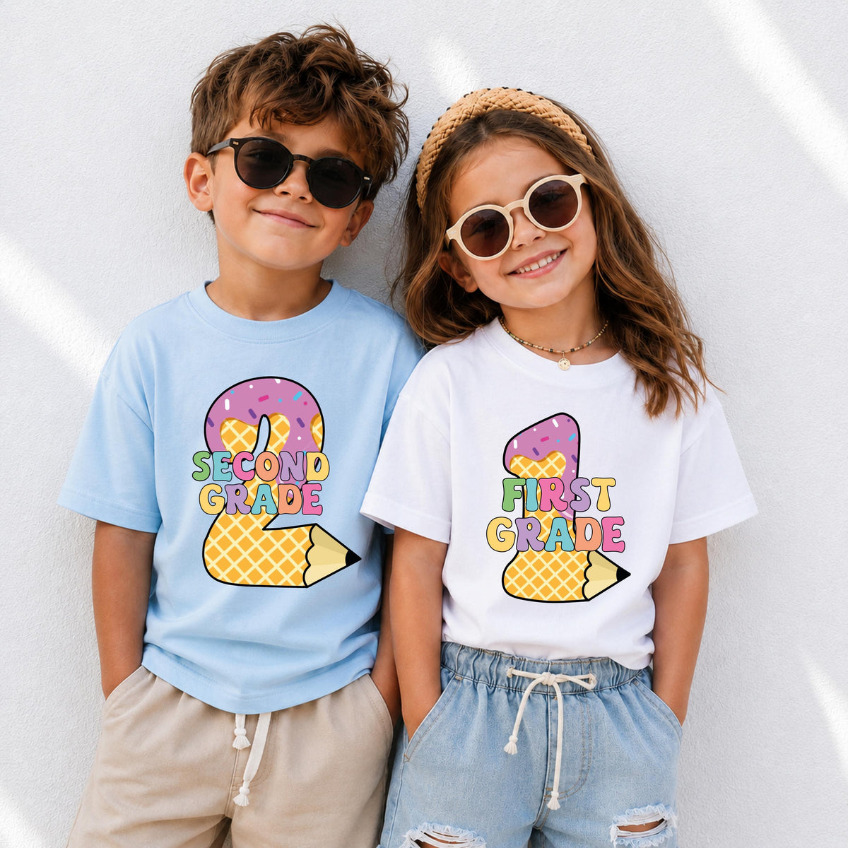 Pencil Grade Level Back to School Shirt, First Grade Kindergarten Pre - K Tees