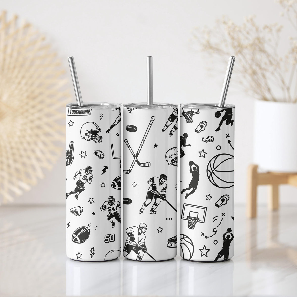 Custom Athlete Coffee Tumbler, Design Optional Sport Pattern Insulated Cup