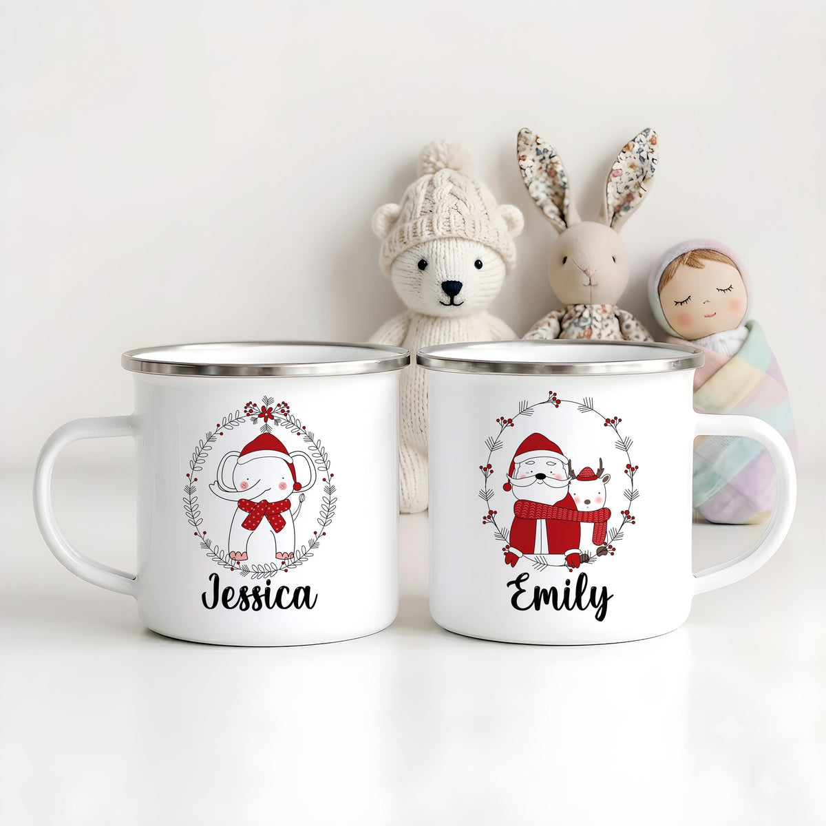 Personalized Stainless Steel Winter Animals Mug, Custom Name Kids Adventure Cup