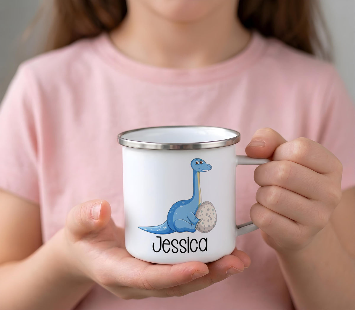 Personalized Dinosaur Steel Camp Mug, Kids Adventure Cup, Toddler Birthday Gift
