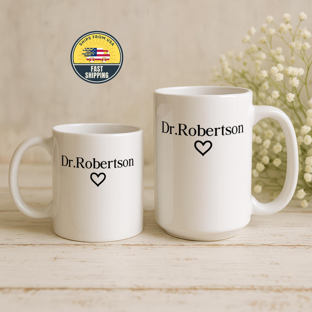 Personalized Doctor Mug, Custom Dr Name Coffee Cup, Medical Professional Gift