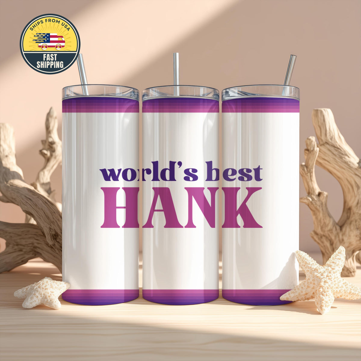 Personalized World's Best Tumbler, Custom Name Skinny Tumbler, Stainless Steel Cup