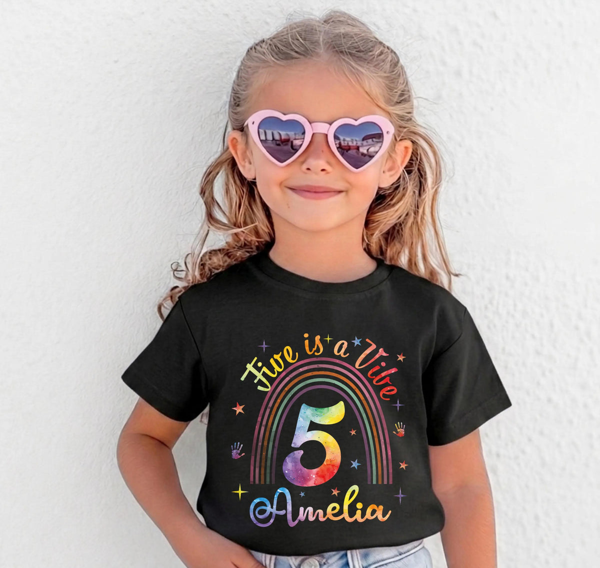 Boho Five is a Vibe Shirt, Five Year Old Birthday Girl Tee, 5th Birthday Party Gift