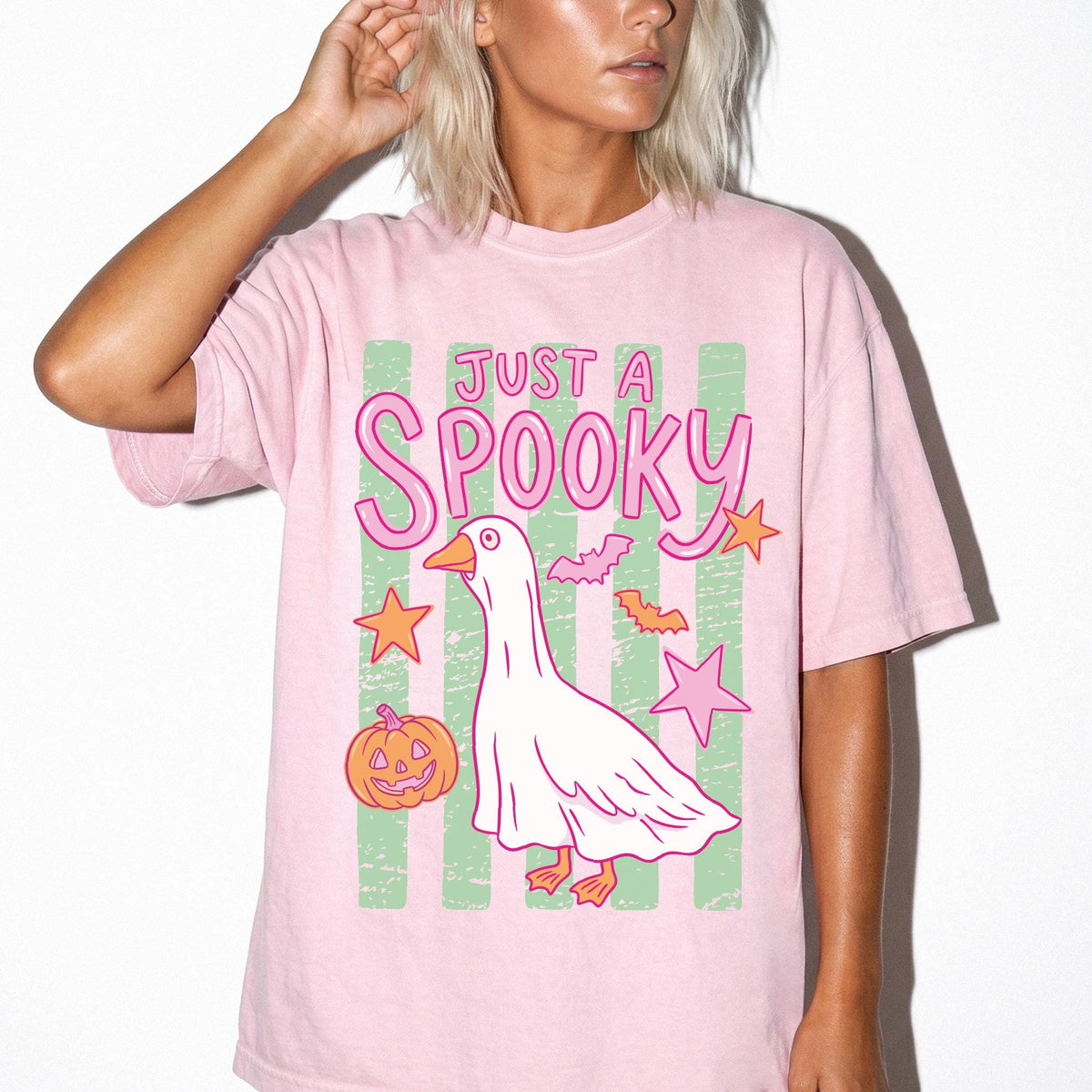 Just A Spooky Goose Comfort Colors® Shirt, Halloween Goose T-Shirt, Spooky Season Tee, Fall Goose Shirt