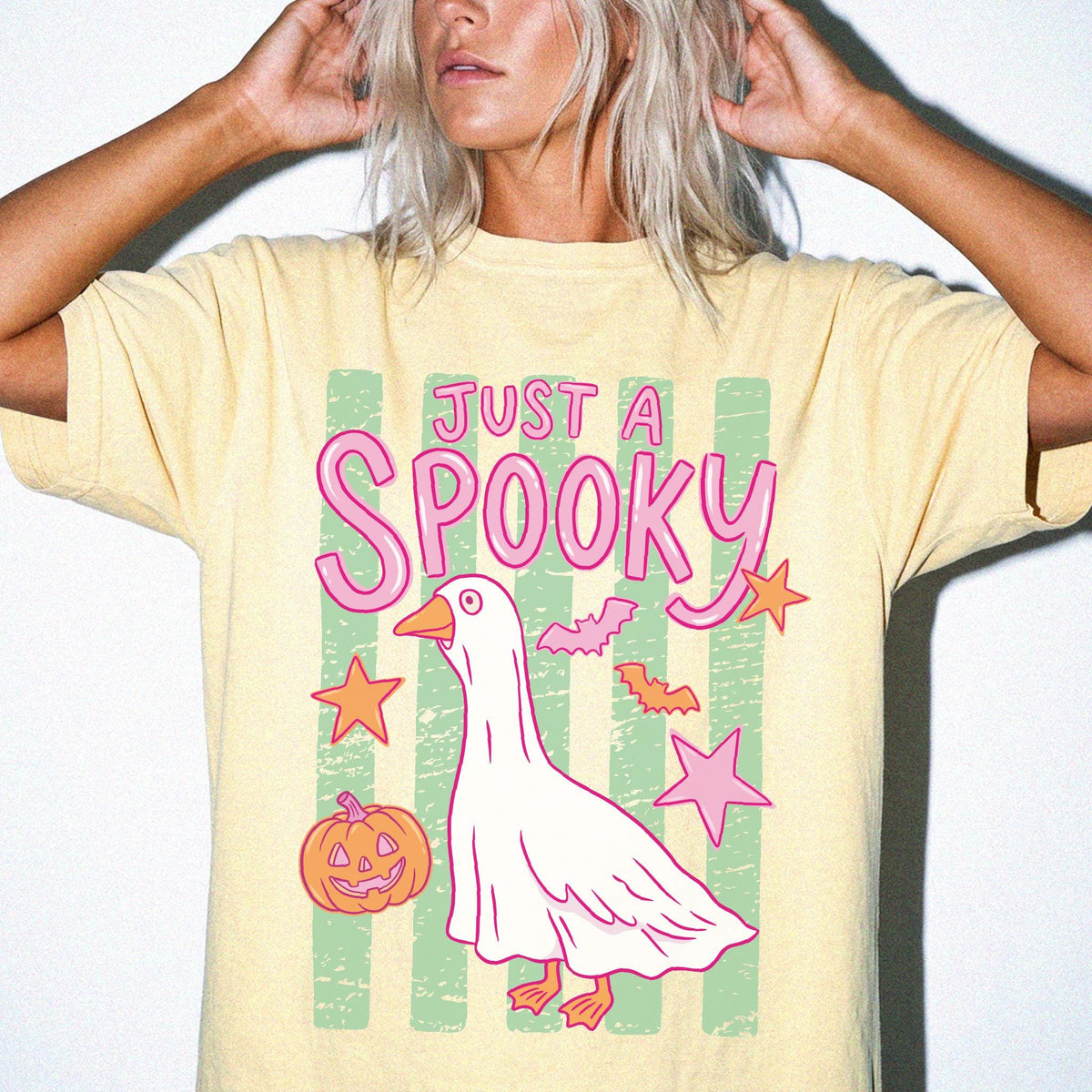 Just A Spooky Goose Comfort Colors® Shirt, Halloween Goose T-Shirt, Spooky Season Tee, Fall Goose Shirt
