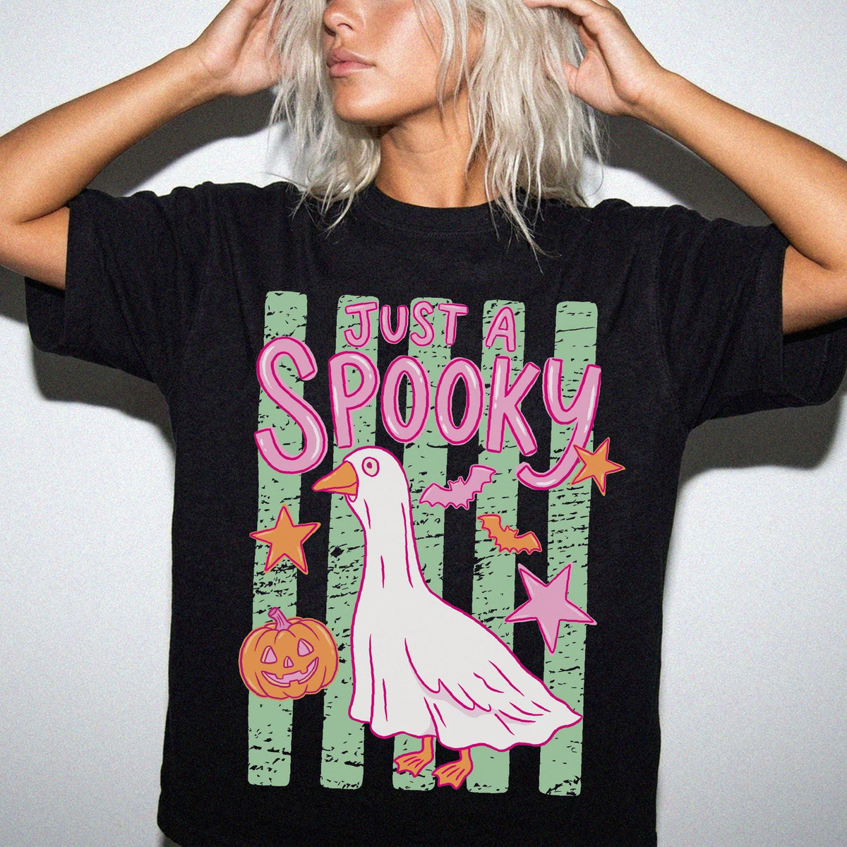 Just A Spooky Goose Comfort Colors® Shirt, Halloween Goose T-Shirt, Spooky Season Tee, Fall Goose Shirt