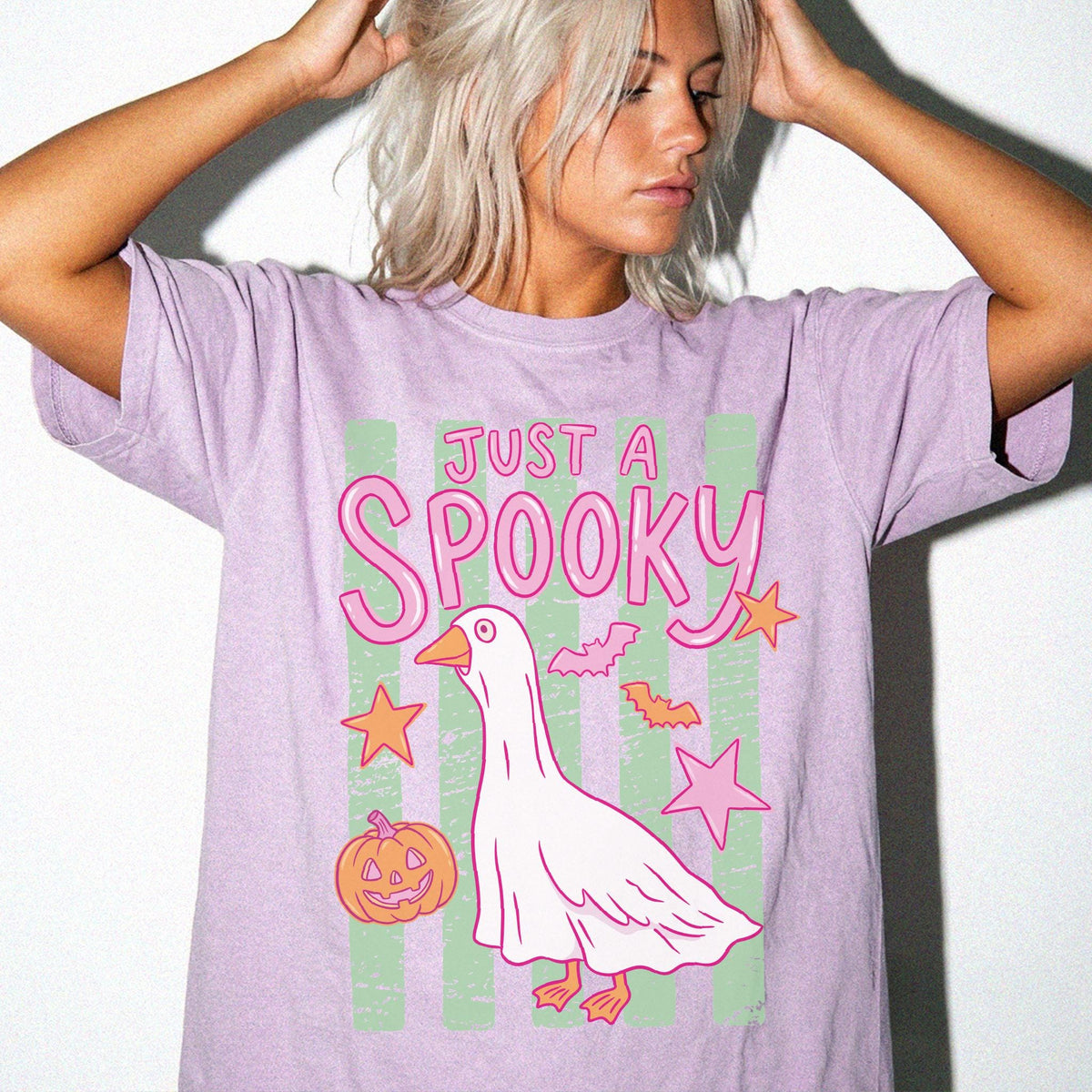 Just A Spooky Goose Comfort Colors® Shirt, Halloween Goose T-Shirt, Spooky Season Tee, Fall Goose Shirt