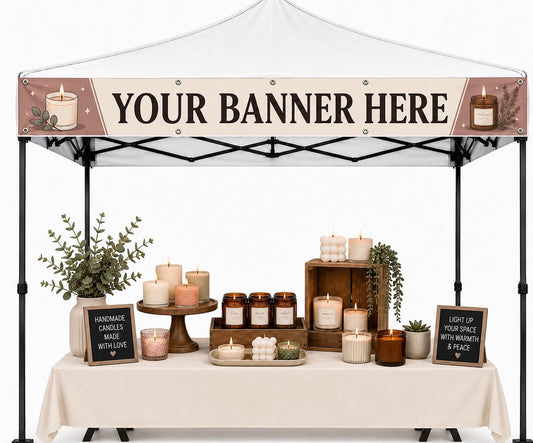 Custom Vinyl Tent Canopy Banner, Trade Show, Event, Full Color, Add Logo